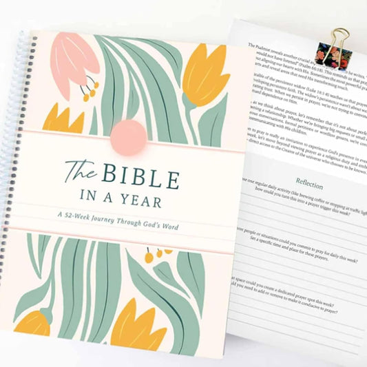 The Bible In A Year: A 52-Week Bible Study For Women Spiral, Spiral Bible In A Year, The Daily Walk Bundle, A Daily Bibles Study Workbook With Note Taking Space For Guided Reading Plan (8.27*5.83inch)