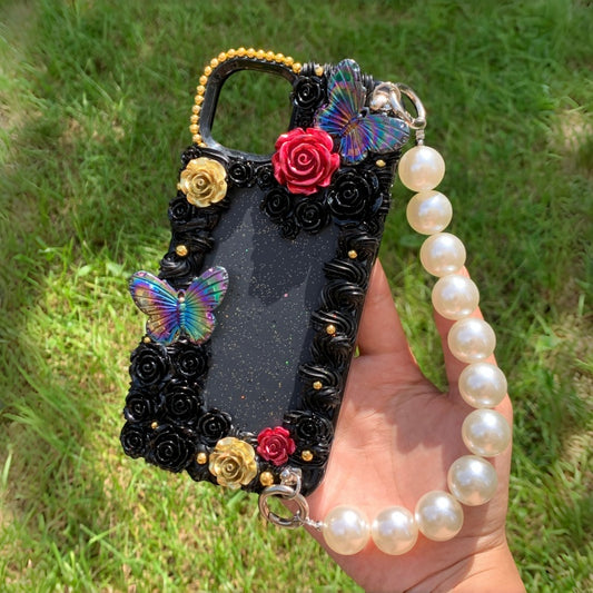Black Roses Garden Butterfly Baroque Decoden Phone Cases For Any Phone Model