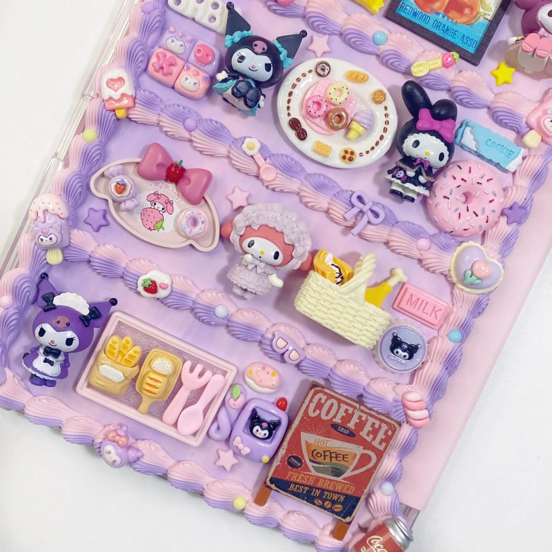 Kuromi and MyMelody Decoden Cream Glue iPad Case For Any iPad Models