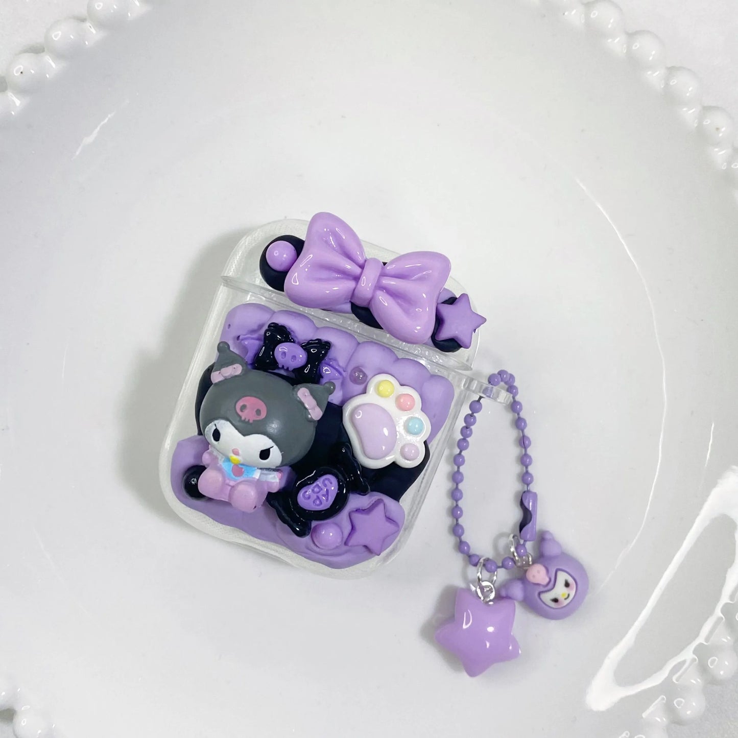 Mini Kuromi Decoden Cream Glue AirPods Case For Any AirPods Models