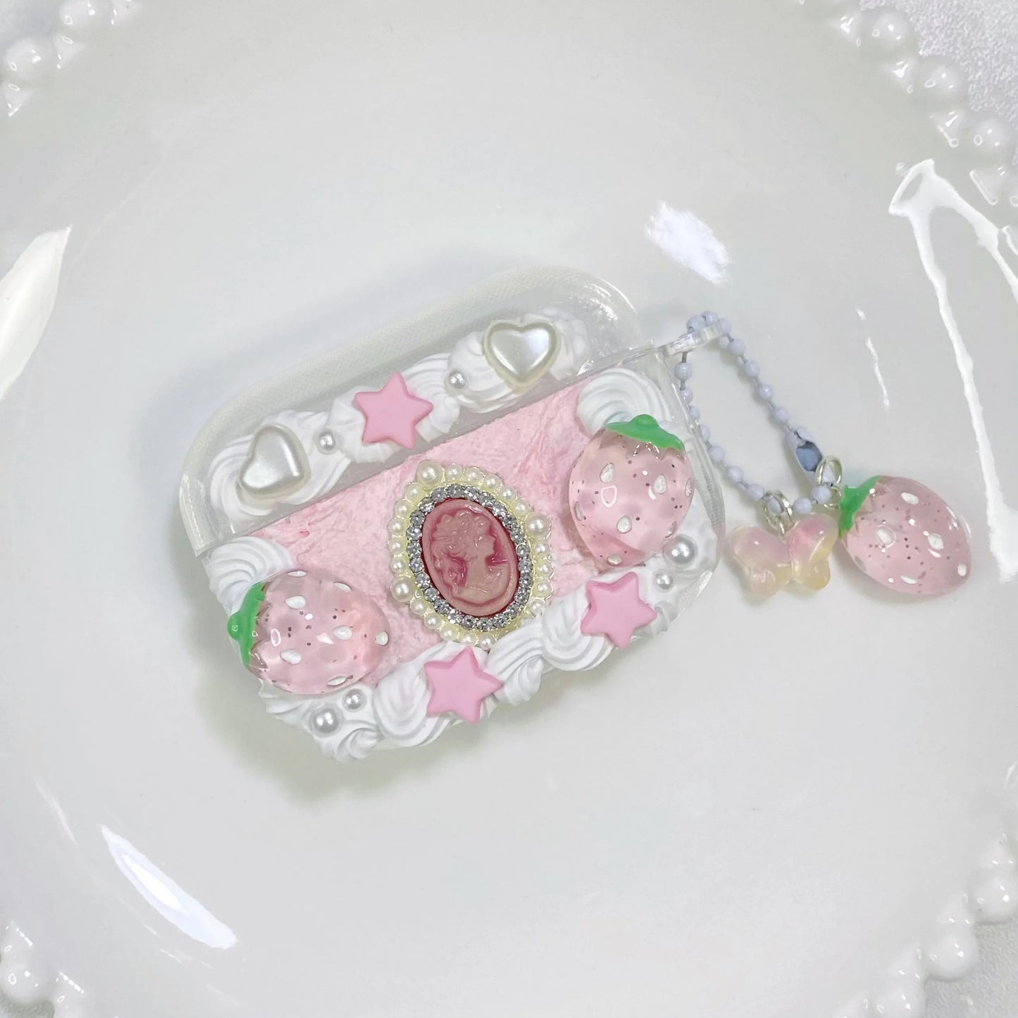 Baroque Strawberry Decoden Cream Glue AirPods Case