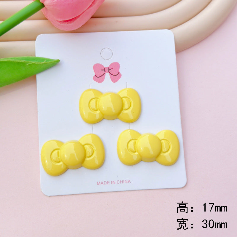 Cartoon bow acrylic jewelry accessories DIY cream glue mobile phone case hairpin water cup patch material wholesale