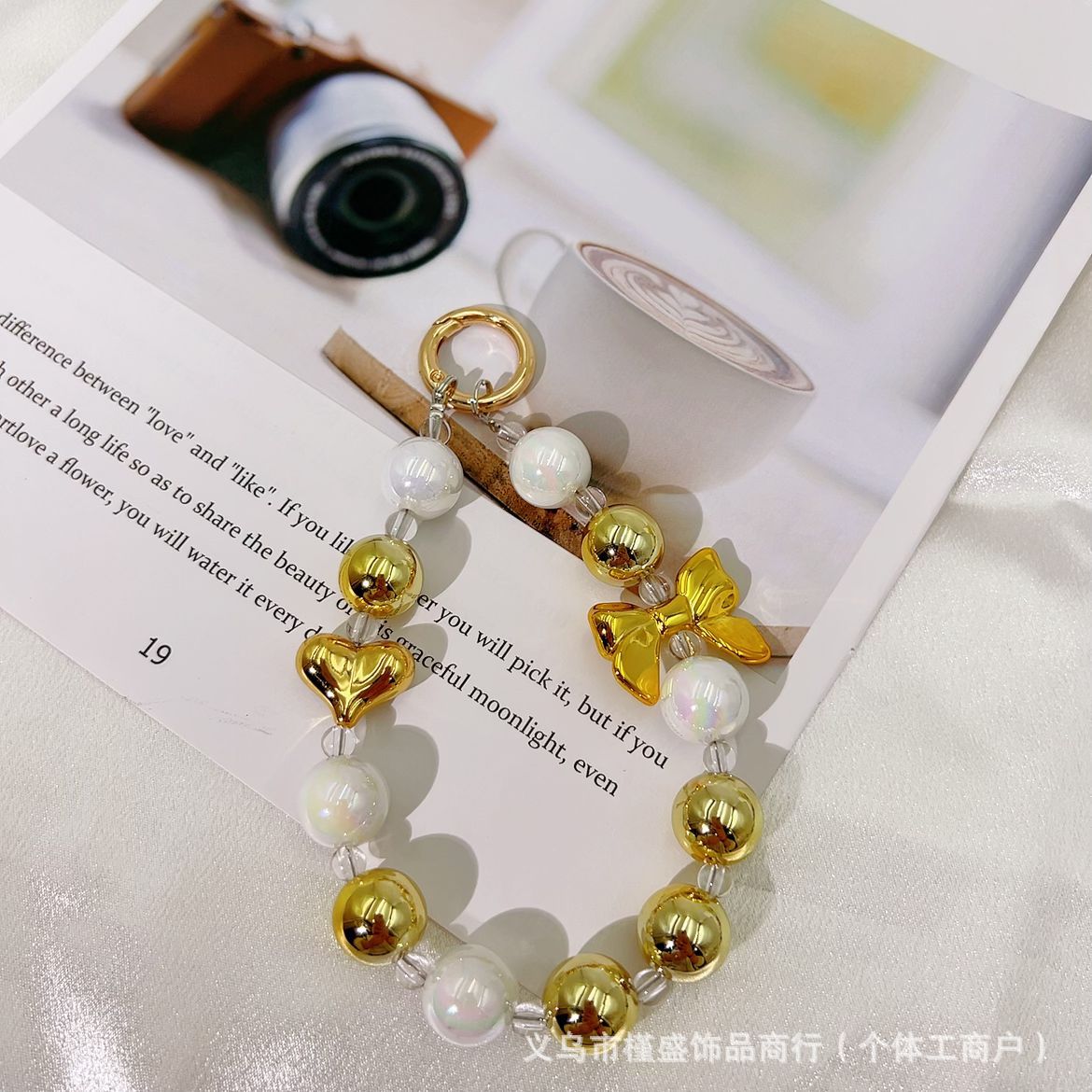 Silver-plated bow mobile phone chain pendant Xiaohongshu same temperament versatile personalized mobile phone case keychain accessories