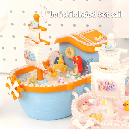 Pirate ship piggy bank children's handmade DIY piggy bank boy girl set holiday gift storage coin