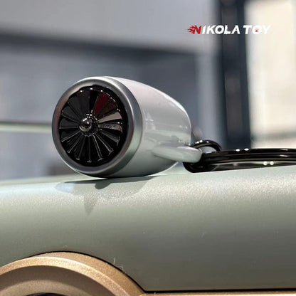 NIKOLATOY® Flagship aircraft turbofan engine keychain