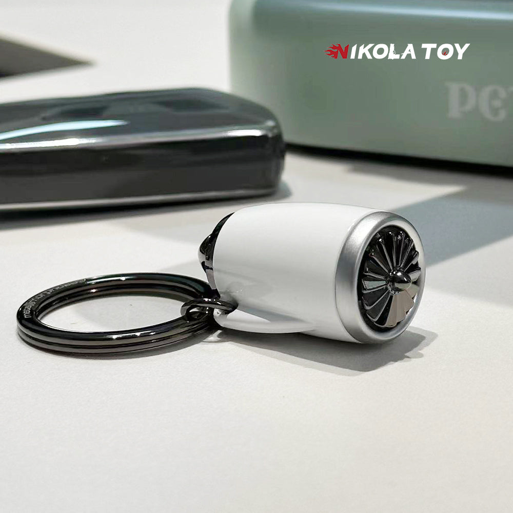 NIKOLATOY® Flagship aircraft turbofan engine keychain