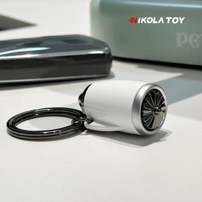 NIKOLATOY® Flagship aircraft turbofan engine keychain