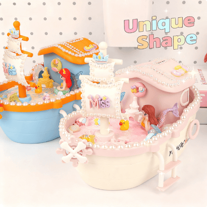 Pirate ship piggy bank children's handmade DIY piggy bank boy girl set holiday gift storage coin