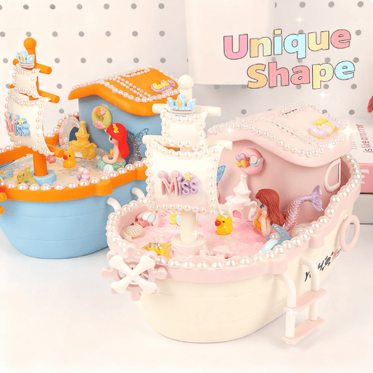 Pirate ship piggy bank children's handmade DIY piggy bank boy girl set holiday gift storage coin