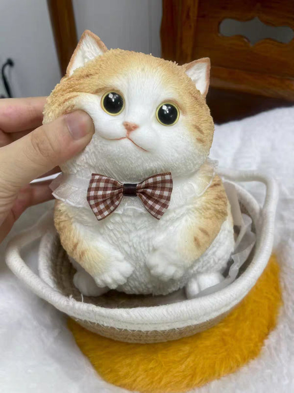 Handmade Silicone Big Cat Squishy Toy - Cute Chubby, Stress Relief & Fidget