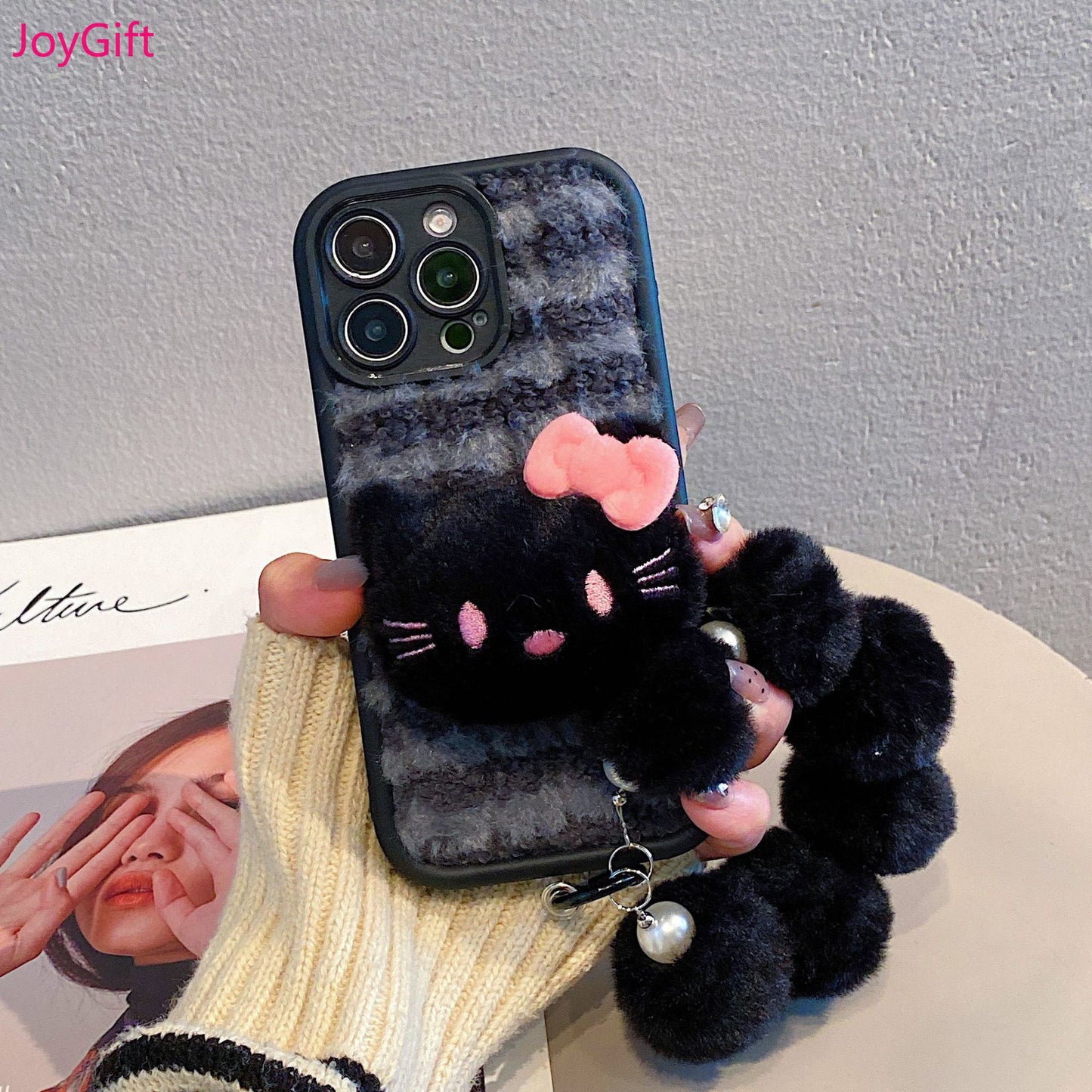 Cute plush phone case