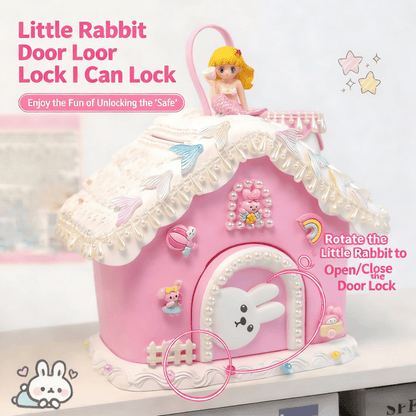 The little white rabbit igloo piggy bank, children's handmade DIY cream glue piggy bank can only come in and out, and the assembly toys can be assembled.