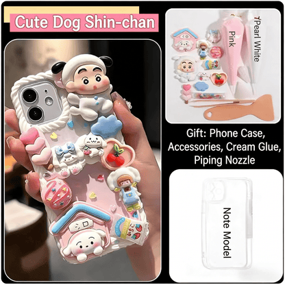 Macaron Blue Pajama Boy Decoden Cream Glue Phone Case For AnyPhone Models