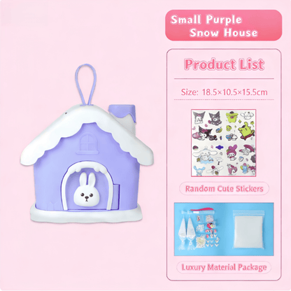 The little white rabbit igloo piggy bank, children's handmade DIY cream glue piggy bank can only come in and out, and the assembly toys can be assembled.