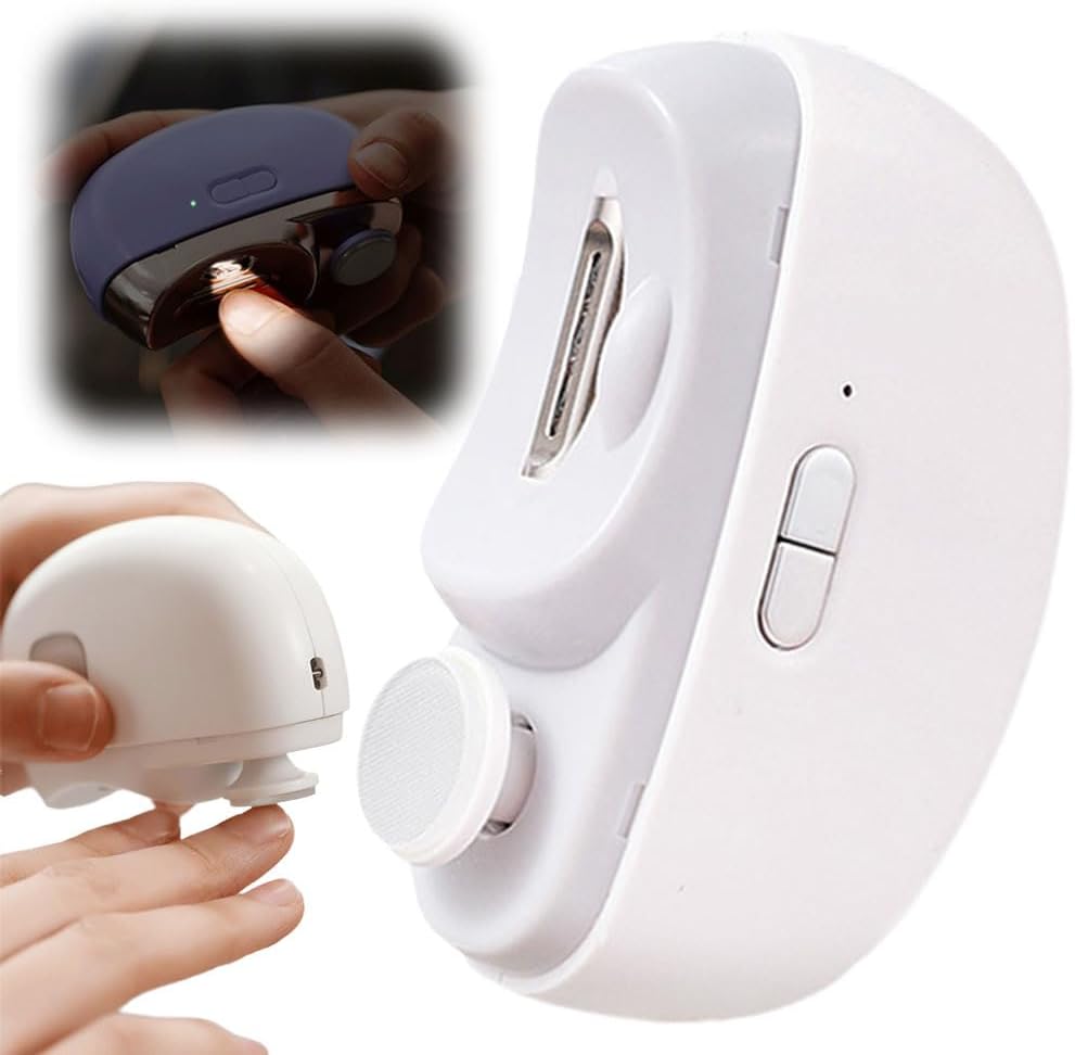 Electric Nail Clipper, 2 in 1 Electric Polishing Automatic Nail Clippers Electric Nail Trimmer with 2 Adjustable Speeds, Nail Trimmer for Seniors, Kids, Adults (Purple)