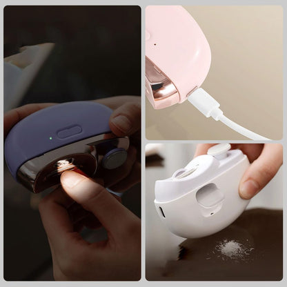 Electric Nail Clipper, 2 in 1 Electric Polishing Automatic Nail Clippers Electric Nail Trimmer with 2 Adjustable Speeds, Nail Trimmer for Seniors, Kids, Adults (Purple)