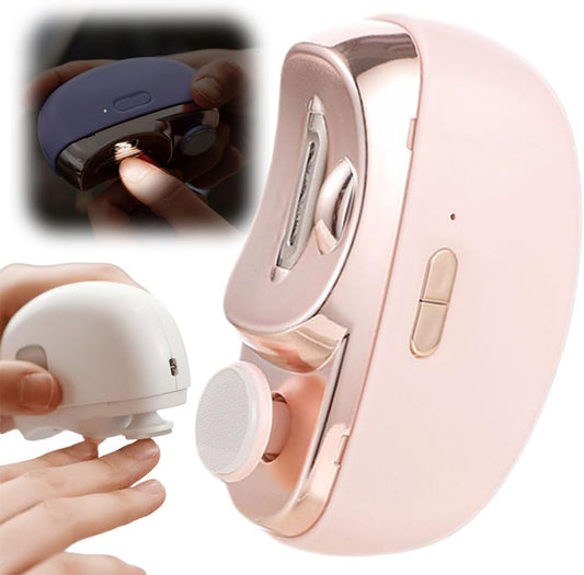 Electric Nail Clipper, 2 in 1 Electric Polishing Automatic Nail Clippers Electric Nail Trimmer with 2 Adjustable Speeds, Nail Trimmer for Seniors, Kids, Adults (Purple)