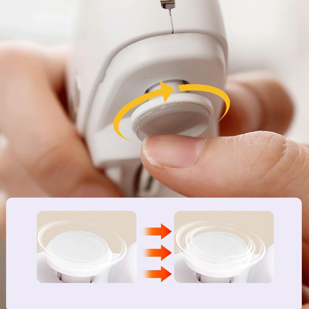 Electric Nail Clipper, 2 in 1 Electric Polishing Automatic Nail Clippers Electric Nail Trimmer with 2 Adjustable Speeds, Nail Trimmer for Seniors, Kids, Adults (Purple)