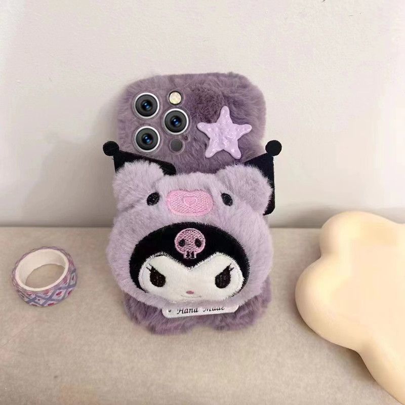 Handmade - Kuromi Plush Phone Case
