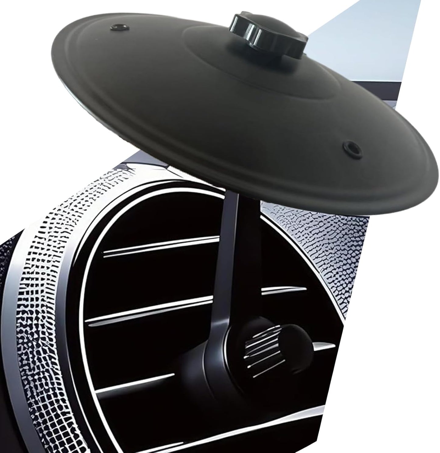 Car Cymbal. Car Crash Cymbal Air Vent - Easy Clip-On Mini Drum Cymbal for Car Dashboard.Cool car interior accessories for entertainment(Silver)