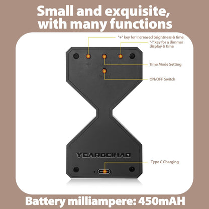 Digital Hourglass Timer for Kids, YEARBEIHAO 1-30 Minutes Sand Time Can Set Any Minute, A Sensory Toy for Relaxation, DIY Electronic Timer for Kitchen, Room Home Decor (Black)