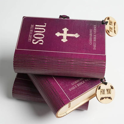 Handmade Wooden Bible Verses Box - Daily Bible Verses, Wooden Boxes with Scripture Prayer Cards, Inspirational Emotions and Feelings Christian Gift, Catholic Confirmation Religious Gifts(2pcs)