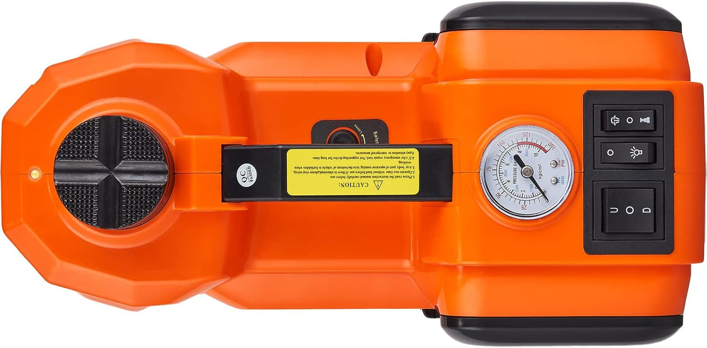 VEVOR Electric Car Jack. 5 Ton/11023 LBS Hydraulic Jack Lift with Electric Impact Wrench. Built-in Inflatable Pump. and LED Light for SUV MPV Sedan Truck Change Tires Garage Repair