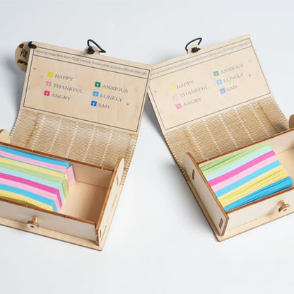 Handmade Wooden Bible Verses Box - Daily Bible Verses, Wooden Boxes with Scripture Prayer Cards, Inspirational Emotions and Feelings Christian Gift, Catholic Confirmation Religious Gifts(2pcs)
