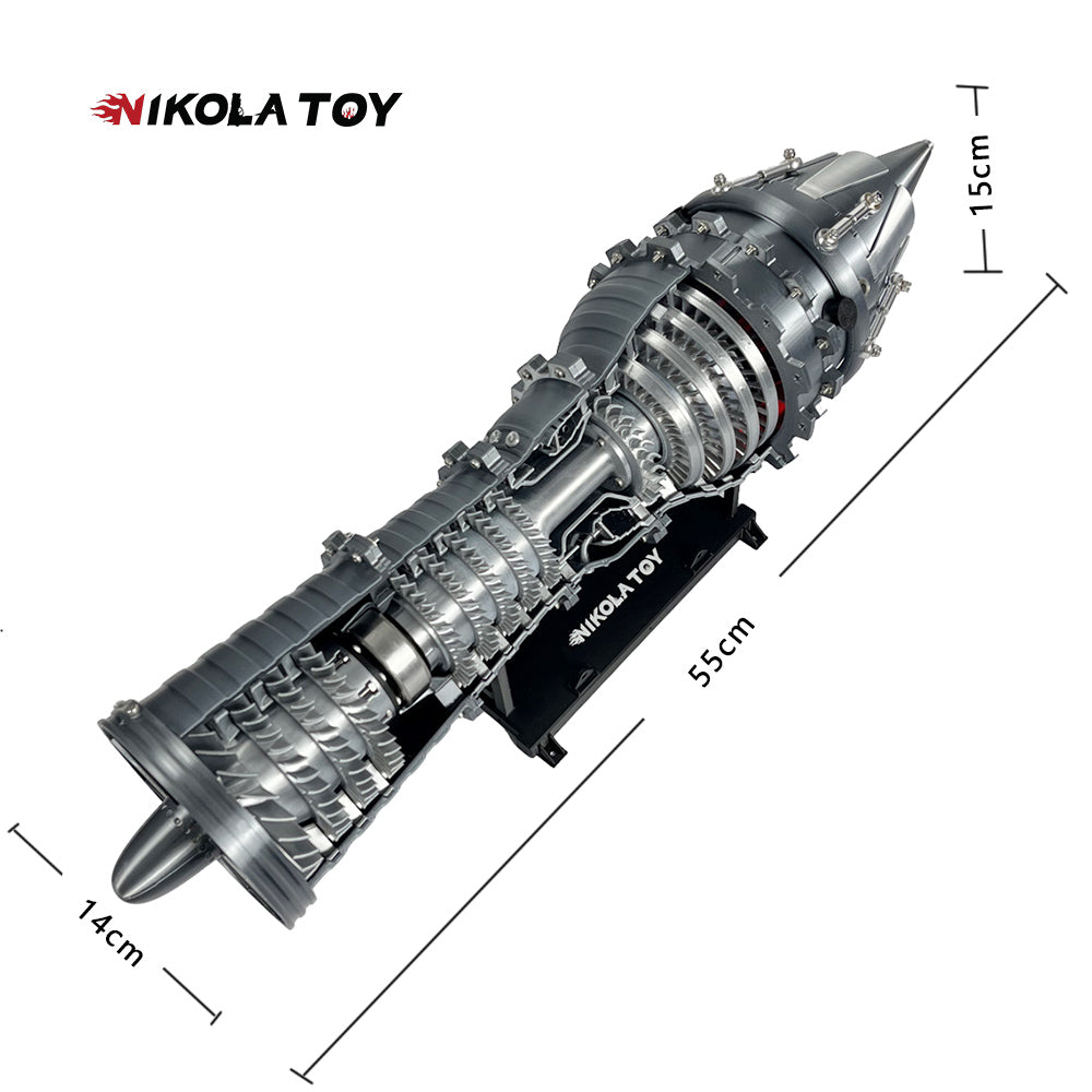 NIKOLATOY®  3D printed Military fighter turbojet engine model