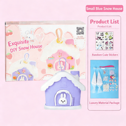 The little white rabbit igloo piggy bank, children's handmade DIY cream glue piggy bank can only come in and out, and the assembly toys can be assembled.