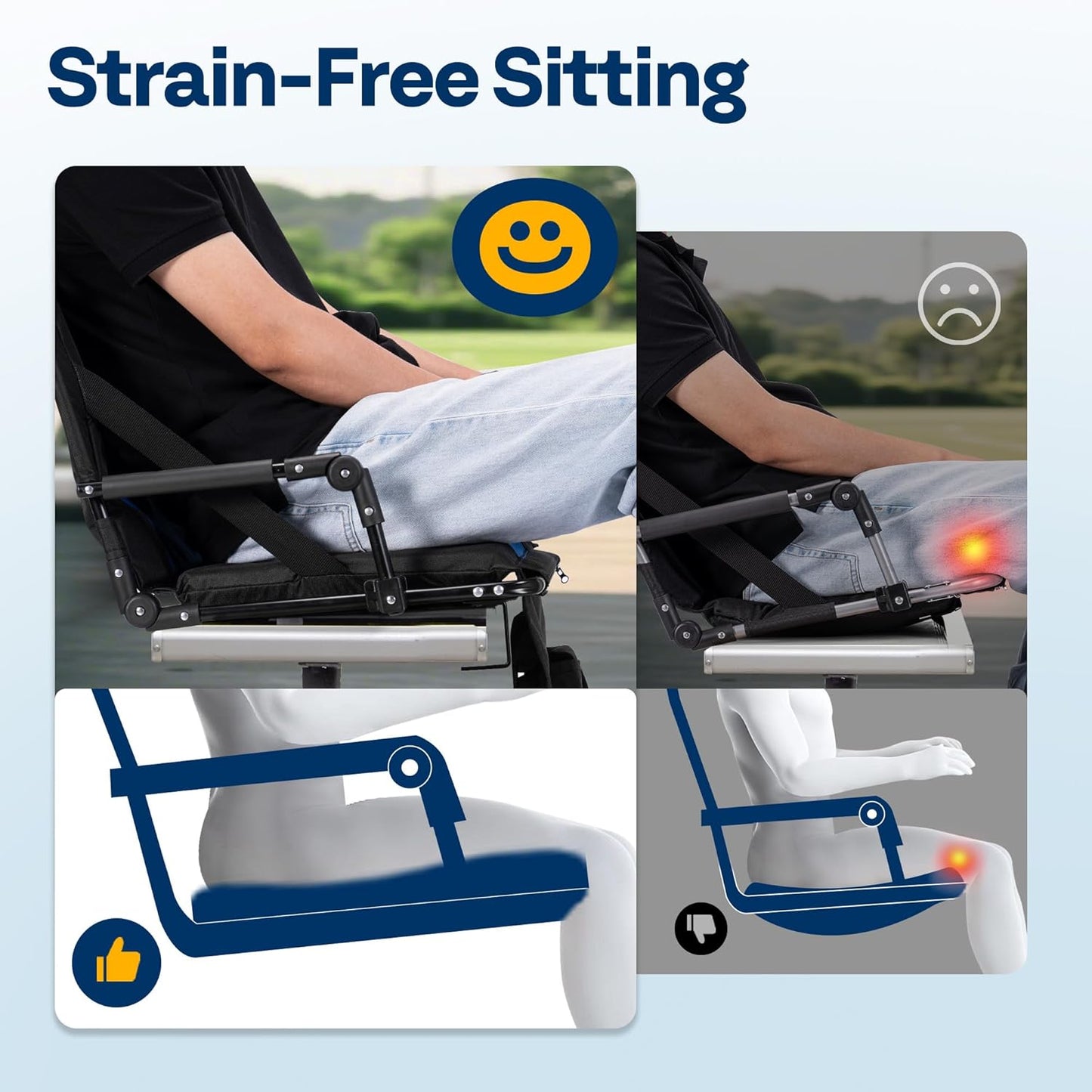 VIVOHOME Stadium Seats with Back Support and Cushion, 2 Pack Portable Bleacher Chairs with Cup Holder, Storage Bags and Shoulder Strap, Comfortable for Various Sports Events, Black and Gray