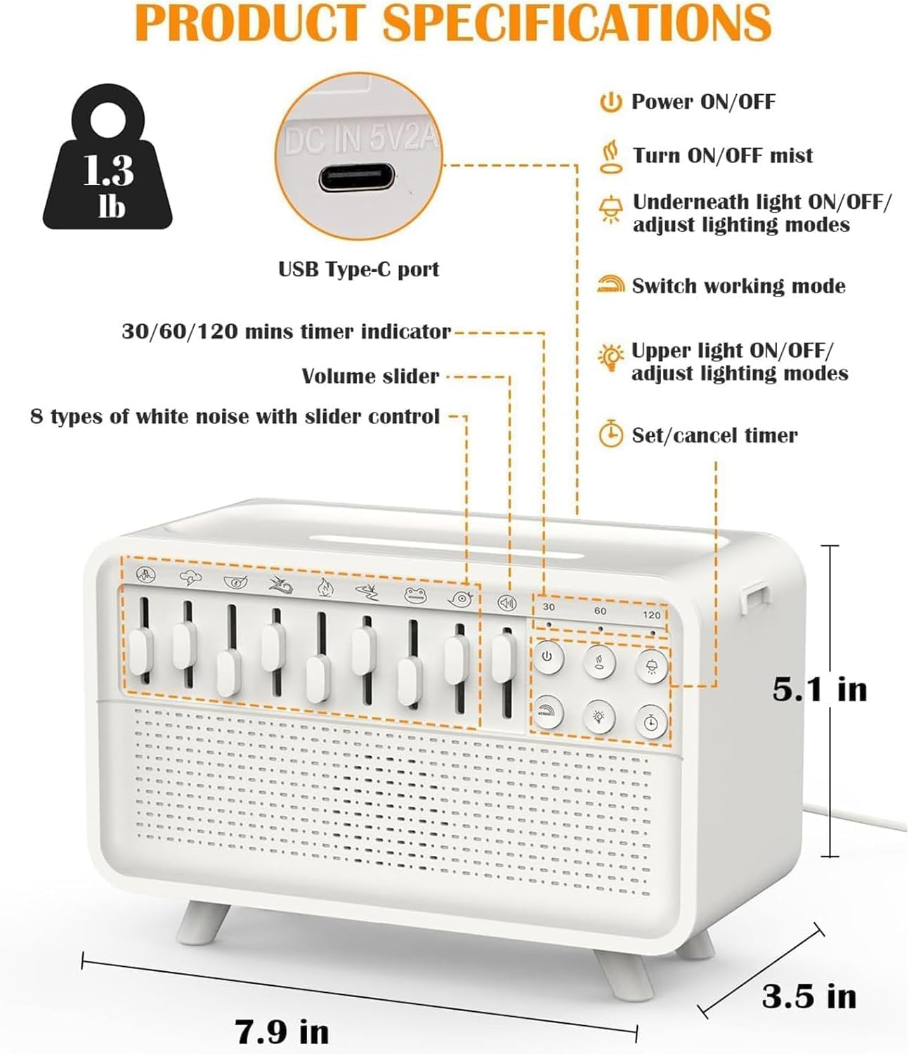 Lumisleep 3 in 1 Natural Sound Machine, Lumi Sleep White Noise Sleep Sound Machine with 8 Nature Sounds & Aromatherapy, Portable Bluetooth Speaker for Sleep (B Style, One Size)
