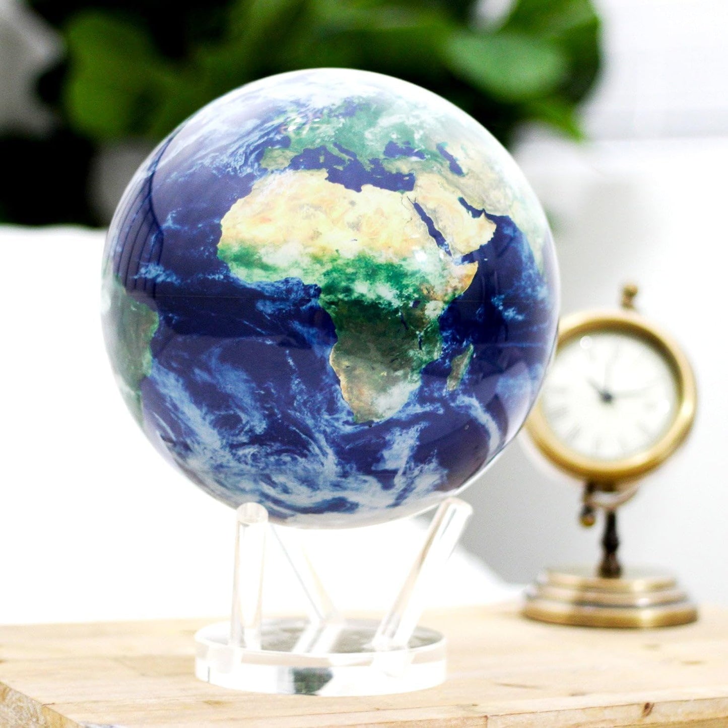 MOVA Globe Earth with Clouds – 4.5 Self-Rotating Globe Powered by Light | Silent Motion. No Batteries or Wires | Unique Desk Decor or Gift for Space Lovers