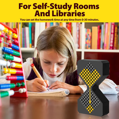 Digital Hourglass Timer for Kids, YEARBEIHAO 1-30 Minutes Sand Time Can Set Any Minute, A Sensory Toy for Relaxation, DIY Electronic Timer for Kitchen, Room Home Decor (Black)