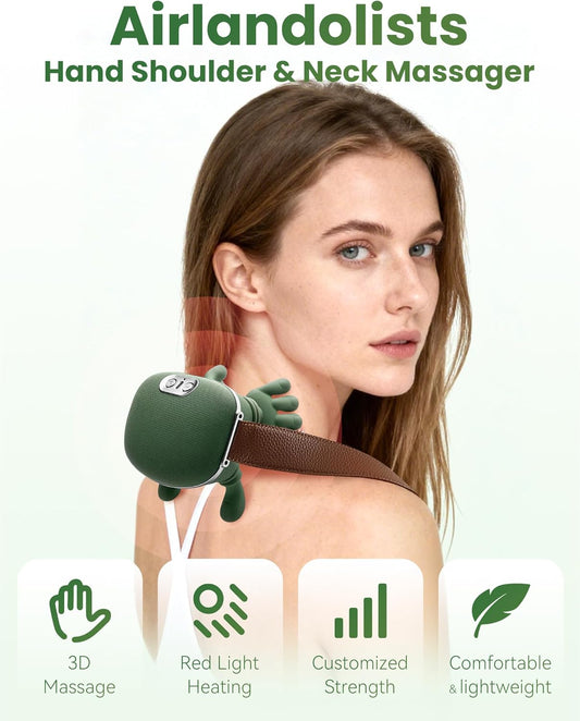 Rovaxz Neck and Shoulder Pro Hands Massage, N7 Master Hand Shoulders and Necks Massager Cervical Massager with Heat Kneading, 3 Modes & 2 Temperature Levels, Neck & Shoulder Pro™ for Relief (1PCS)