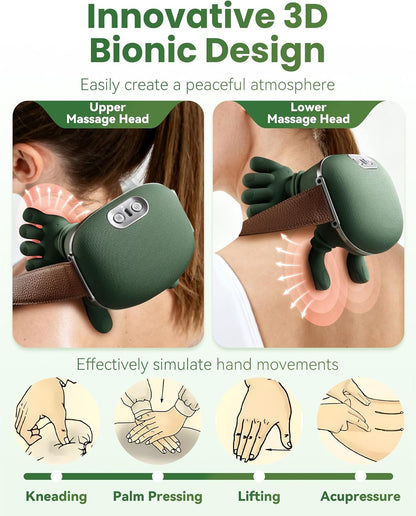 Rovaxz Neck and Shoulder Pro Hands Massage, N7 Master Hand Shoulders and Necks Massager Cervical Massager with Heat Kneading, 3 Modes & 2 Temperature Levels, Neck & Shoulder Pro™ for Relief (1PCS)