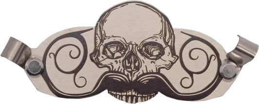 Mustache Guard Drinking Protector | Stainless Steel Skull Clip for Coffee Beer Wine Glasses Cups | Portable Facial Hair Shield | Defender Moustache Drink Protector by Death Grip