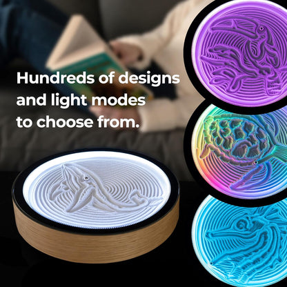 Kinetic Sand Art. Real Bamboo. Zen Stress Relief. iOS and Android Compatible. with Smart LED Lighting