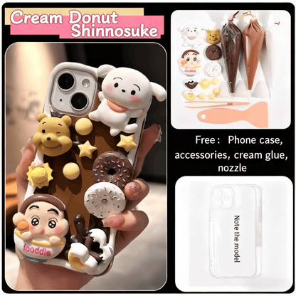 Macaron Blue Pajama Boy Decoden Cream Glue Phone Case For AnyPhone Models