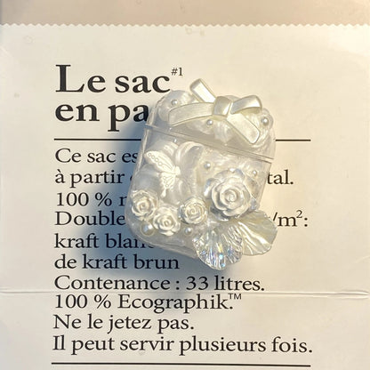 Pearlescent Pure White Baroque Handmade DIY Fake Cream Glue Decoden AirPods Case