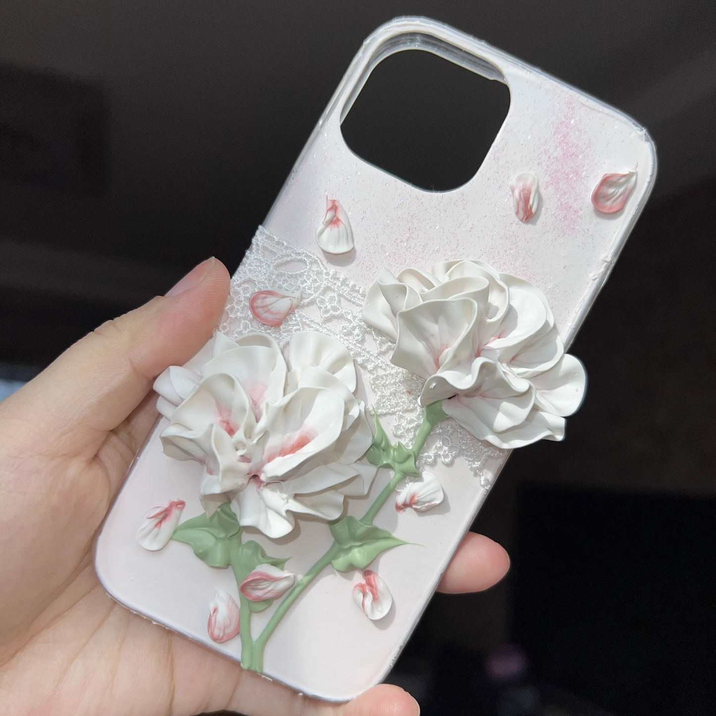 Rose Duo Decoden Cream Glue Phone Case For Any Phone Models