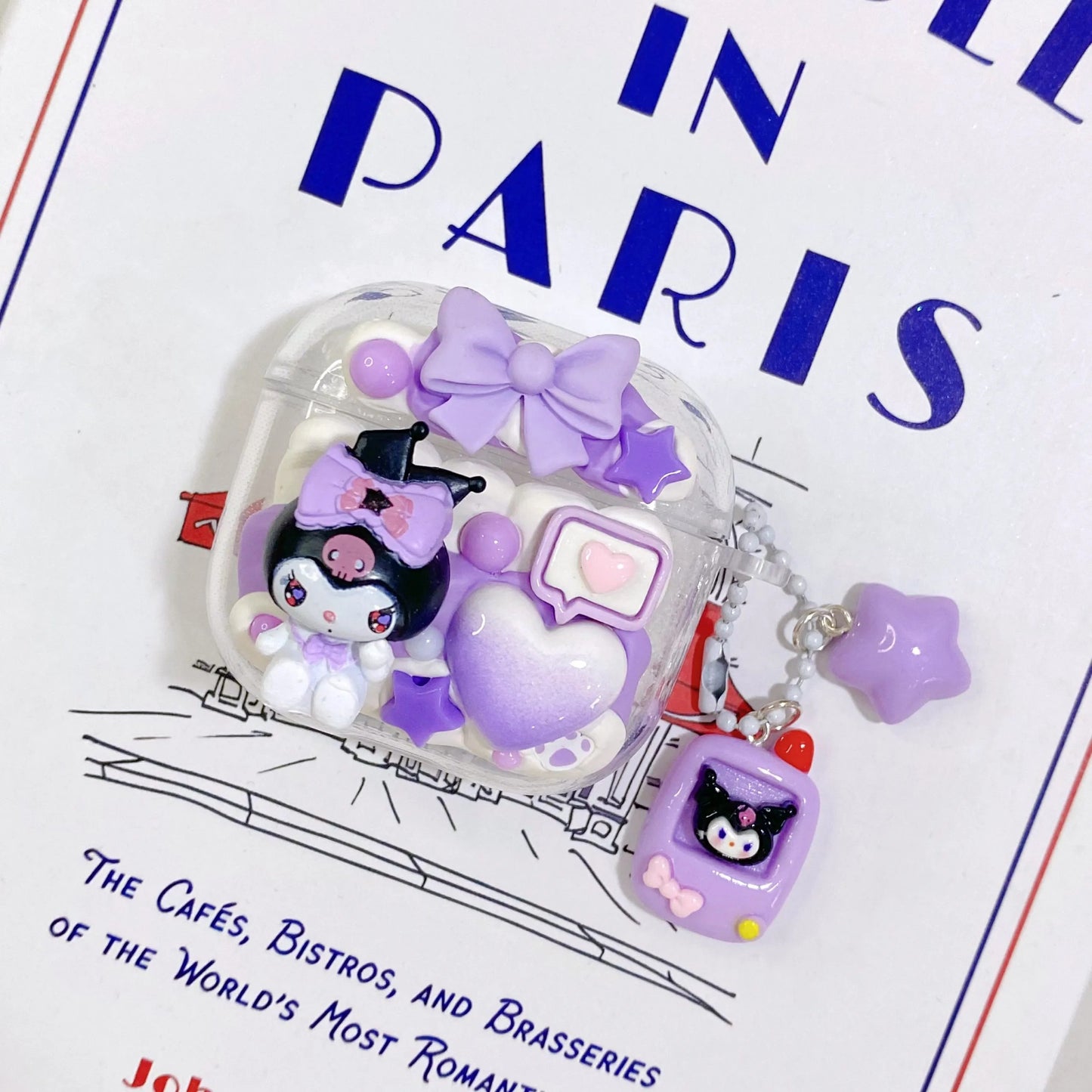 Heart Kuromi Decoden Cream Glue AirPods Case For Any AirPods Models