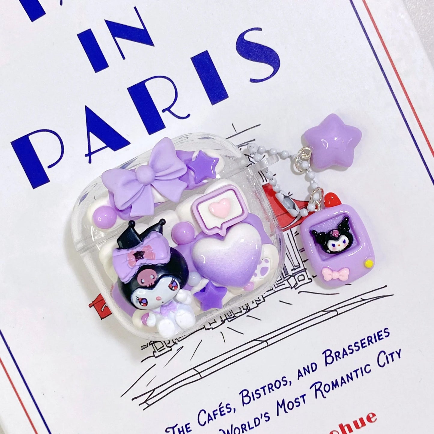 Heart Kuromi Decoden Cream Glue AirPods Case For Any AirPods Models