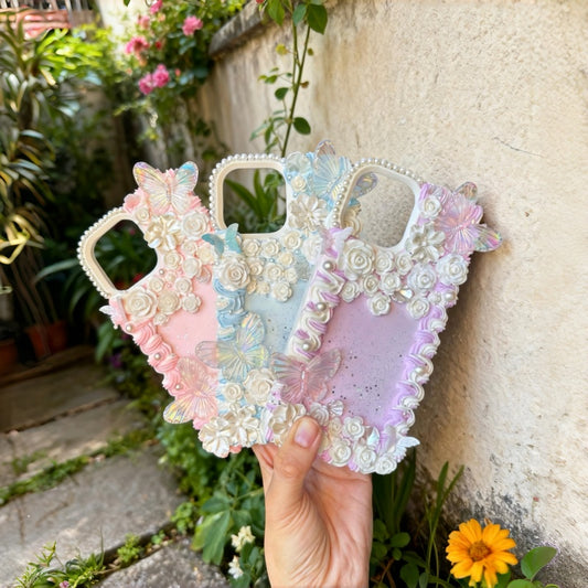 Baroque Butterfly Flower Rose Decoden Phone Cases | All Models Available