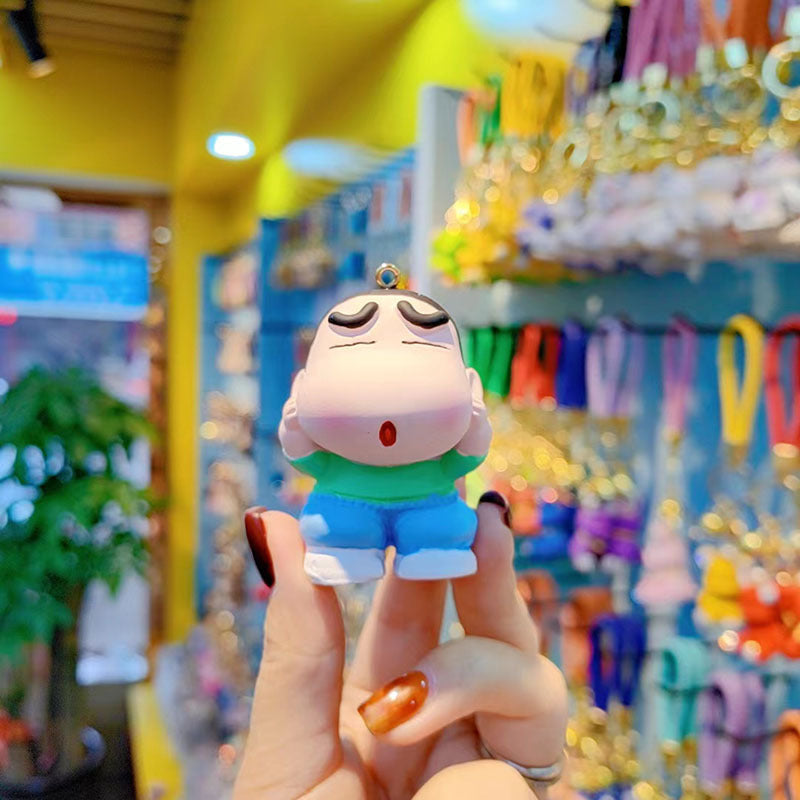 Creative cartoon crayon small new keychain cute exquisite doll women's wrist rope anti-lost chain bag mobile phone pendant