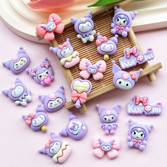 Cartoon glossy kulomi DIY resin accessories phone case cream glue patch hairpin shoe flower DIY accessory material