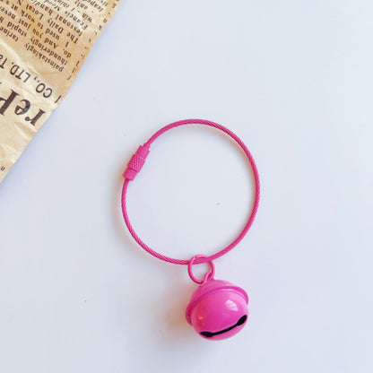 Color paint wire rope keychain 22mm bell, key ring DIY handmade accessories creative small gifts