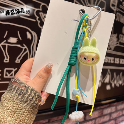 Cross-border cartoon flocked rabub backpack pendant doll desktop three-dimensional ornament keychain pendant couple gift