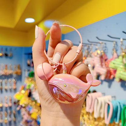 Cartoon Internet celebrity explosion electroplating color whale keychain car key chain couple bag pendant small gift