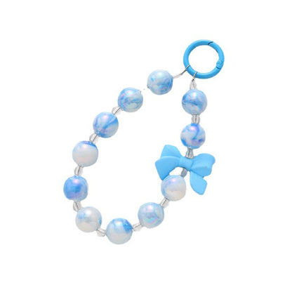 New Korean style ins mixed color bow bead string mobile phone case pendant, bag, key pendant DIY gradual change beads